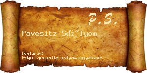 Pavesitz Sólyom névjegykártya